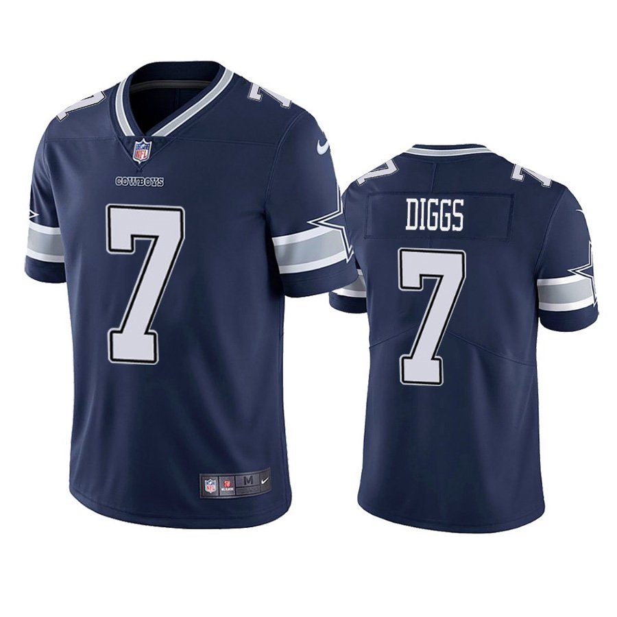 Men Dallas Cowboys #7 Trevon Diggs Navy Vapor Limited Football NFL Jersey Stitched